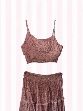 Active USA Pink Floral Two-Piece Set